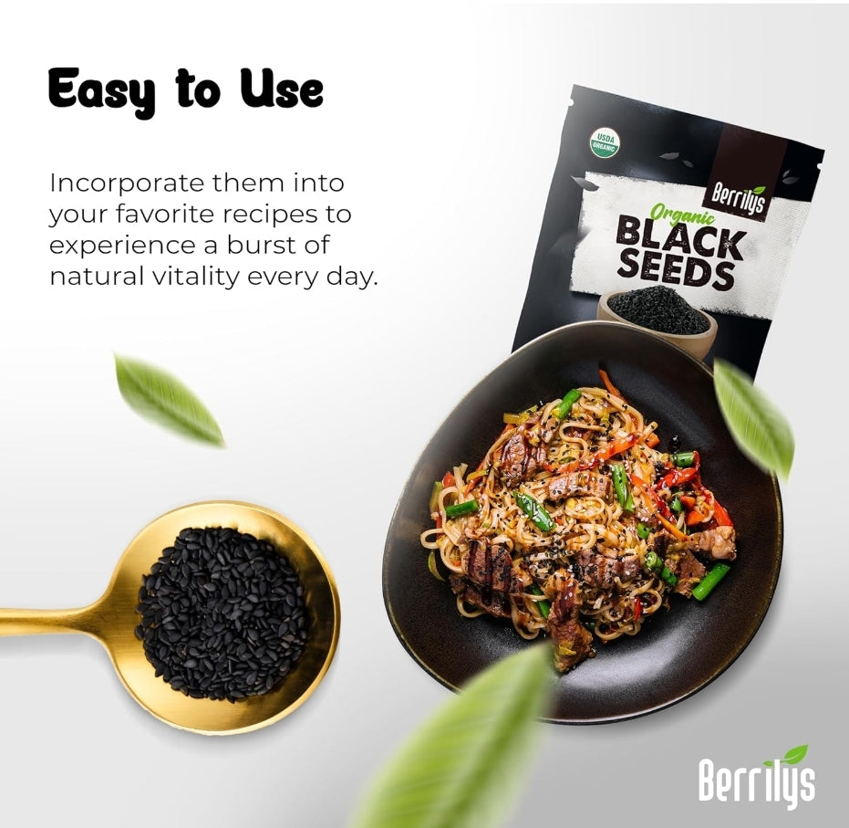 Black Cumin Seeds, Organic Nigella Sativa, 16oz | Kalonji Spice for Cooking & Baking | Superfood for Blood Sugar & Immune Support