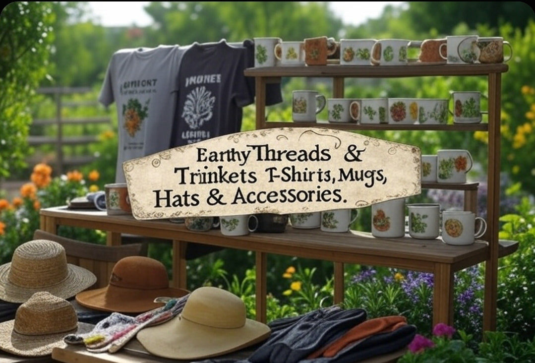 Earthy Threads & Trinkets: Tees, Mugs, Hats & More