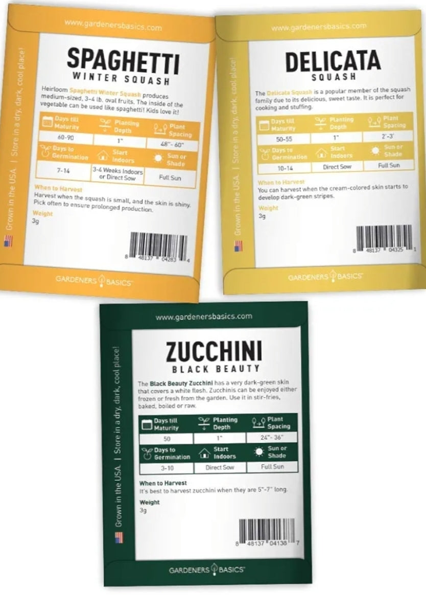 Organic Heirloom Seeds Variety Pack - 5 Individual Packets | CalmCo Nature’s Garden