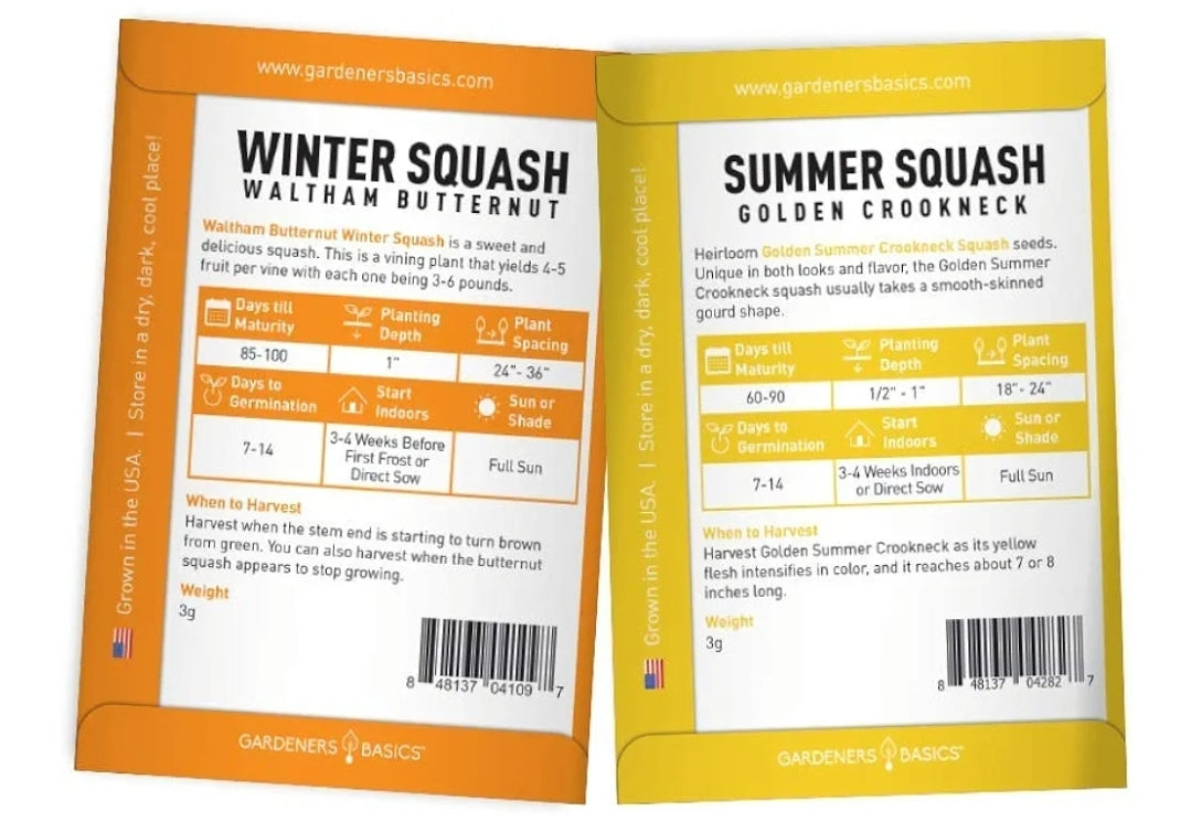 Organic Heirloom Seeds Variety Pack - 5 Individual Packets | CalmCo Nature’s Garden